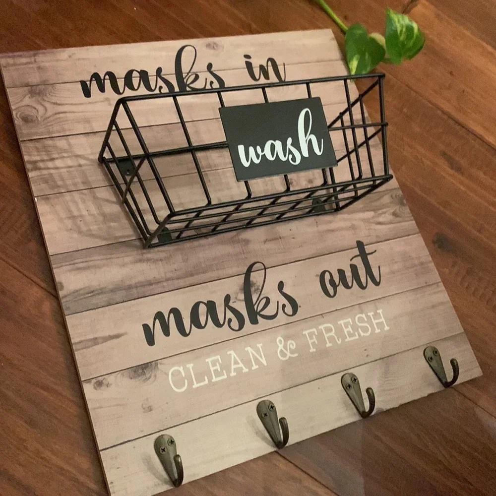 “Masks in, Masks out” Wall Decor